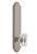 Grandeur Hardware - Hardware Arc Tall Plate Dummy with Baguette Clear Crystal Knob in Satin Nickel - ARCBCC - 836360