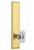 Grandeur Hardware - Hardware Carre' Tall Plate Dummy with Baguette Clear Crystal Knob in Lifetime Brass - CARBCC - 836400