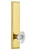 Grandeur Hardware - Hardware Carre' Tall Plate Privacy with Biarritz Knob in Lifetime Brass - CARBIA - 837105