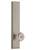 Grandeur Hardware - Hardware Carre' Tall Plate Passage with Bouton Knob in Satin Nickel - CARBOU - 835828