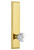 Grandeur Hardware - Hardware Carre' Tall Plate Privacy with Chambord Knob in Lifetime Brass - CARCHM - 815337