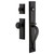 Ageless Iron Keep One-Piece Handleset with A Grip with Keep Plate and Keep Knob in Black Iron - KEPAGRKEPKEP - 2 3/4" Backset