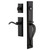 Ageless Iron Keep One-Piece Handleset with A Grip with Keep Plate and Tine Lever in Black Iron - KEPAGRKEPTIN - 2 3/4" Backset