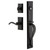 Ageless Iron Keep One-Piece Handleset with A Grip with Vale Plate and Tine Lever in Black Iron - KEPAGRVALTIN - 2 3/8" Backset