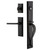 Ageless Iron Keep One-Piece Dummy Handleset with A Grip with Keep Plate and Dirk Lever in Black Iron - KEPAGRKEPDRK