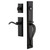 Ageless Iron Keep One-Piece Dummy Handleset with A Grip with Keep Plate and Tine Lever in Black Iron - KEPAGRKEPTIN