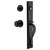 Ageless Iron Keep One-Piece Dummy Handleset with A Grip with Loch Rosette and Keep Knob in Black Iron - KEPAGRLOCKEP