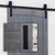 Ageless Iron Barn Door Kit 78 3/4" x 1 1/2" x 1/4" - 2 3/4" Roller with Flush Pull in Black Iron - BD-KIT-FLPULL