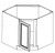 Jarlin Cabinetry - Diagonal Corner Base Cabinet - CSB36 - Dove White Shaker