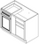 Jarlin Cabinetry - Base Blind Cabinet - BBC39 - Aria Blue