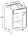 Ideal Cabinetry Napa Blended Cream Single Door Vanity Base Cabinet - VB1821-NBC