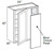 Ideal Cabinetry Hawthorne Cinnamon Corner Cabinet - WBCU2742-HCN