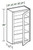 Ideal Cabinetry Hawthorne Cinnamon Wall Cabinet - Glass Doors - W1836PFG-HCN