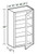 Ideal Cabinetry Hawthorne Cinnamon Wall Cabinet - Glass Doors - W2142PFG-HCN