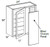 Ideal Cabinetry Hawthorne Cinnamon Corner Cabinet - Glass Doors - WBCU2730PFG-HCN