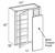 Ideal Cabinetry Hawthorne Cinnamon Corner Cabinet - Glass Doors - WBCU2742PFG-HCN