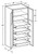 Ideal Cabinetry Hawthorne Cinnamon Pantry Cabinet - Glass Doors - U242484PFG-4T-HCN