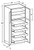 Ideal Cabinetry Hawthorne Cinnamon Pantry Cabinet - Glass Doors - U242496PFG-4T-HCN