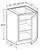 Ideal Cabinetry Hawthorne Cinnamon Single Full Height Door Vanity Base Cabinet - VB1221FH-HCN