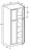 Ideal Cabinetry Hawthorne Cinnamon Two Door Linen Cabinet - VLC242184-HCN