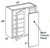 Ideal Cabinetry Fulton Mocha Corner Cabinet - Glass Doors - WBCU2730PFG-FMG