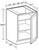 Ideal Cabinetry Fulton Mocha Single Full Height Door Vanity Base Cabinet - VB1521FH-FMG
