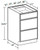 Ideal Cabinetry Fulton Mocha Vanity Base Drawer - VBD1221-FMG