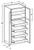 Ideal Cabinetry Nantucket Polar White Pantry Cabinet - Glass Doors - U242496PFG-4T-NPW