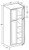 Ideal Cabinetry Nantucket Polar White Two Door Linen Cabinet - VLC242184-NPW