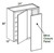 Ideal Cabinetry Manhattan High Gloss White Corner Cabinet - WBCU2730-MHW