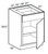 Ideal Cabinetry Manhattan High Gloss White Single Door Vanity Base Cabinet - VB1221-MHW