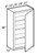 Ideal Cabinetry Manhattan High Gloss Metallic Wall Cabinet - W1236-MHM