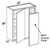 Ideal Cabinetry Manhattan High Gloss Metallic Corner Cabinet - WBCU2736-MHM