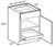 Ideal Cabinetry Manhattan High Gloss Metallic Base Cabinet - B12-1T-MHM