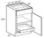 Ideal Cabinetry Manhattan High Gloss Metallic Base Cabinet - B15-1T-MHM