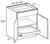 Ideal Cabinetry Manhattan High Gloss Metallic Base Cabinet - B30-1T-MHM