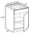 Ideal Cabinetry Manhattan High Gloss Metallic Single Door Vanity Base Cabinet - VB1221-MHM