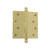 Grandeur Hardware - 4" Ball Tip Residential Hinge with Square Corners - Unlacquered Brass - BALHNG - 809008