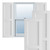 Ekena Millwork Farmhouse/Flat Panel Combination Fixed Mount Shutters - Primed Expanded Cellular PVC - TFP101FPF12X025UN
