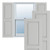 Ekena Millwork Farmhouse/Flat Panel Combination Fixed Mount Shutters - Painted Expanded Cellular PVC - TFP101RPF12X026ST