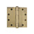 Grandeur Hardware - 4.5" Button Tip Heavy Duty Hinge with Square Corners - Vintage Brass - BUTHNG - 821210