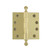 Grandeur Hardware - 4" Acorn Tip Heavy Duty Hinge with Square Corners - Polished Brass - ACOHNG - 833960