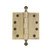 Grandeur Hardware - 4.5" Acorn Tip Heavy Duty Hinge with Square Corners - Vintage Brass - ACOHNG - 833984