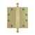 Grandeur Hardware - 4.5" Acorn Tip Heavy Duty Hinge with Square Corners - Polished Brass - ACOHNG - 834001