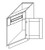 Life Art Cabinetry - Base End Angle Cabinet - BEA12L - Princeton Creamy White