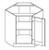 Life Art Cabinetry - Base Diagonal Cabinet - BDC36 - Princeton Creamy White