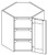 Life Art Cabinetry - Wall Diagonal Corner Cabinet - WDC2436 - Princeton Off White