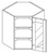 Life Art Cabinetry - Wall Diagonal Mullion Door Cabinet - WDCMD2430 - Lancaster Gray