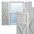 Ekena Millwork Farmhouse/Flat Panel Combination Fixed Mount Shutters - Painted Expanded Cellular PVC - TFP107FH12X025PR