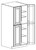 Life Art Cabinetry - Tall Pantry Cabinet - PC3096 - Lancaster Vintage Charcoal